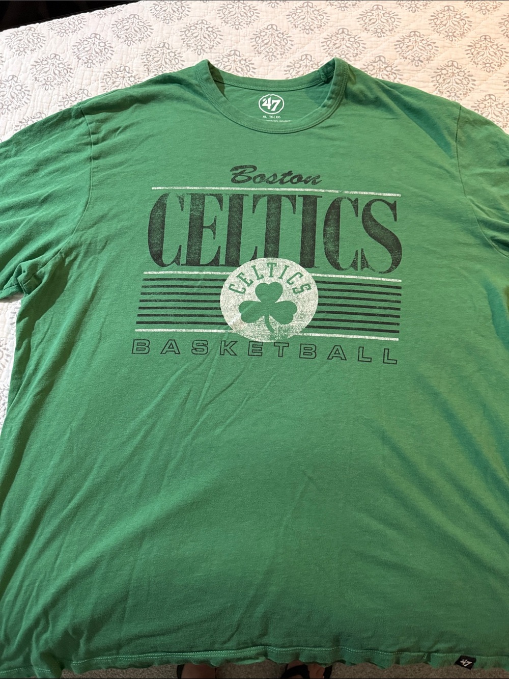 47 Boston Celtics Green Graphic Tee with Black Print